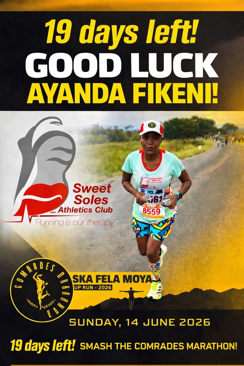 SweetSolesAC's tweet photo. Ahh bjanong Rea strateng!!!
#SweetSolesAC #RunningIsOurTherapy #tsennyanetsaskontiri 
#ComradesMarathon2026 #skafelamoya https://t.co/UsaW3YHxyJ
