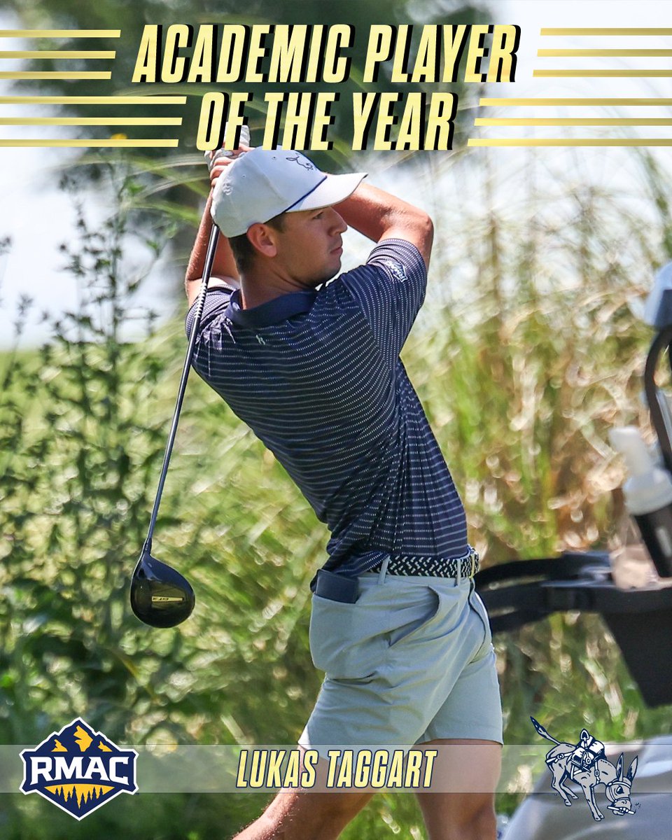 RMAC_SPORTS's tweet photo. Lukas Taggart has been named the 2025-26 RMAC Men's Golf Academic Player of the Year!

Taggart leads an eight-member First Team Academic All-RMAC roster as selected by the league’s athletic communication directors.

🗞️: https://t.co/tHFP2AwkMI

#EverythingElevated https://t.co/fmCjT2KreE