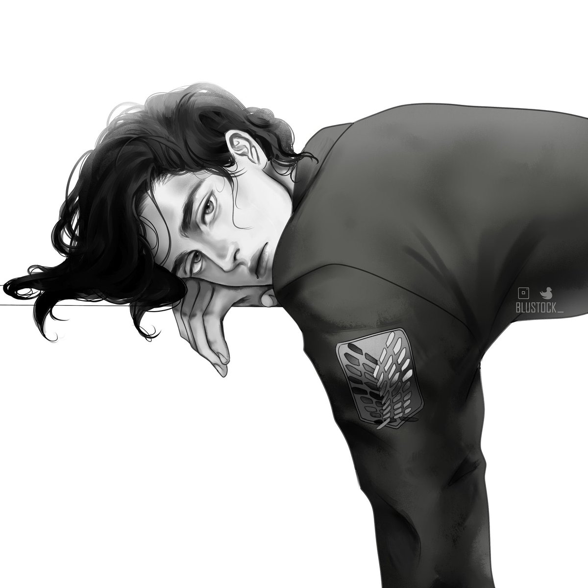 LevisCockinMypu's tweet photo. If given the chance I’d genuinely suck off bluestock cause her art is sooooo soooo UGHHHH her Eren has the best mix of both his masculine and feminine features like in the best way omg don’t get me started on her hobo Eren I need more of him he’s so pretty alls to say I love u @blustock_  give me a chance 😩🙏

All credits to bluestock I just took screenshots of some of her art to emphasize my point