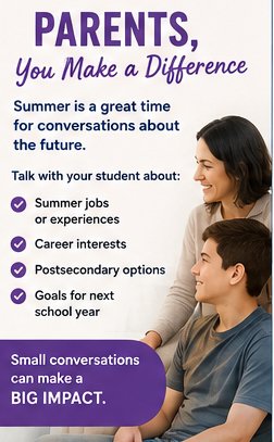icansucceed's tweet photo. Parents — summer is a great opportunity for career and college conversations.

Talk with your student about:
✔ Summer jobs or experiences
✔ Career interests
✔ Postsecondary options
✔ Goals for next school year
Small conversations can make a big impact. https://t.co/Q5edgxTg1x