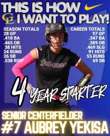 GLHSsoftball's tweet photo. Four years. Countless moments. The LION GOLD standard. 

For the past four seasons, our centerfielder has been the definition of what it means to wear the Gahanna Lincoln jersey. The stats speak for themselves, but anyone who has watched her compete knows her impact goes far beyond numbers.

“This is how I want to play.”
Tough. Relentless. Team-first. She’s the first player diving for balls others won’t chase, creating chaos on the bases, leading by example in every drill, and setting the tone for everyone around her. When younger players look for how to compete, they look at her. But the numbers only tell part of the story.

Leadership. Energy. Confidence. Accountability. Heart.

She’s helped continue the standard of Gahanna Lincoln Softball, and because of her, the program is stronger for the players who will come after her. One of the best to patrol centerfield COAST TO COAST!

A true Lion through and through.
@GLHS_Athletics @aubreyyak2026 @BrentYekisa