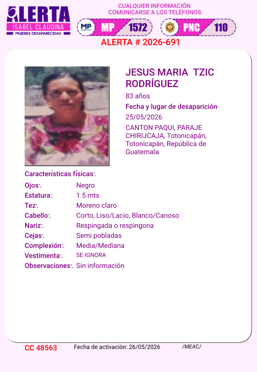 Alerta Isabel Claudina 🇬🇹 tweet media