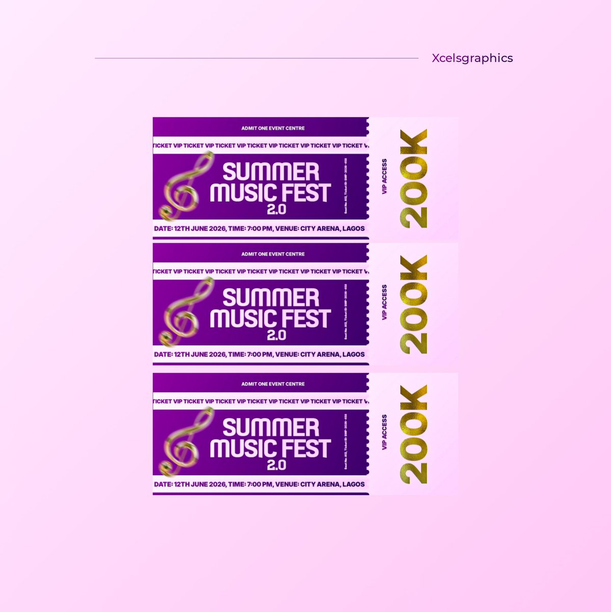 excelpaul635's tweet photo. Day 26/30 
Event Ticket Design 🎟️🔥

Good ticket designs are all about structure, spacing, and clear information.

Small details can make a simple design feel realistic and professional 

#30DaysDesignChallengeWithExcel https://t.co/oPnh2b6osa