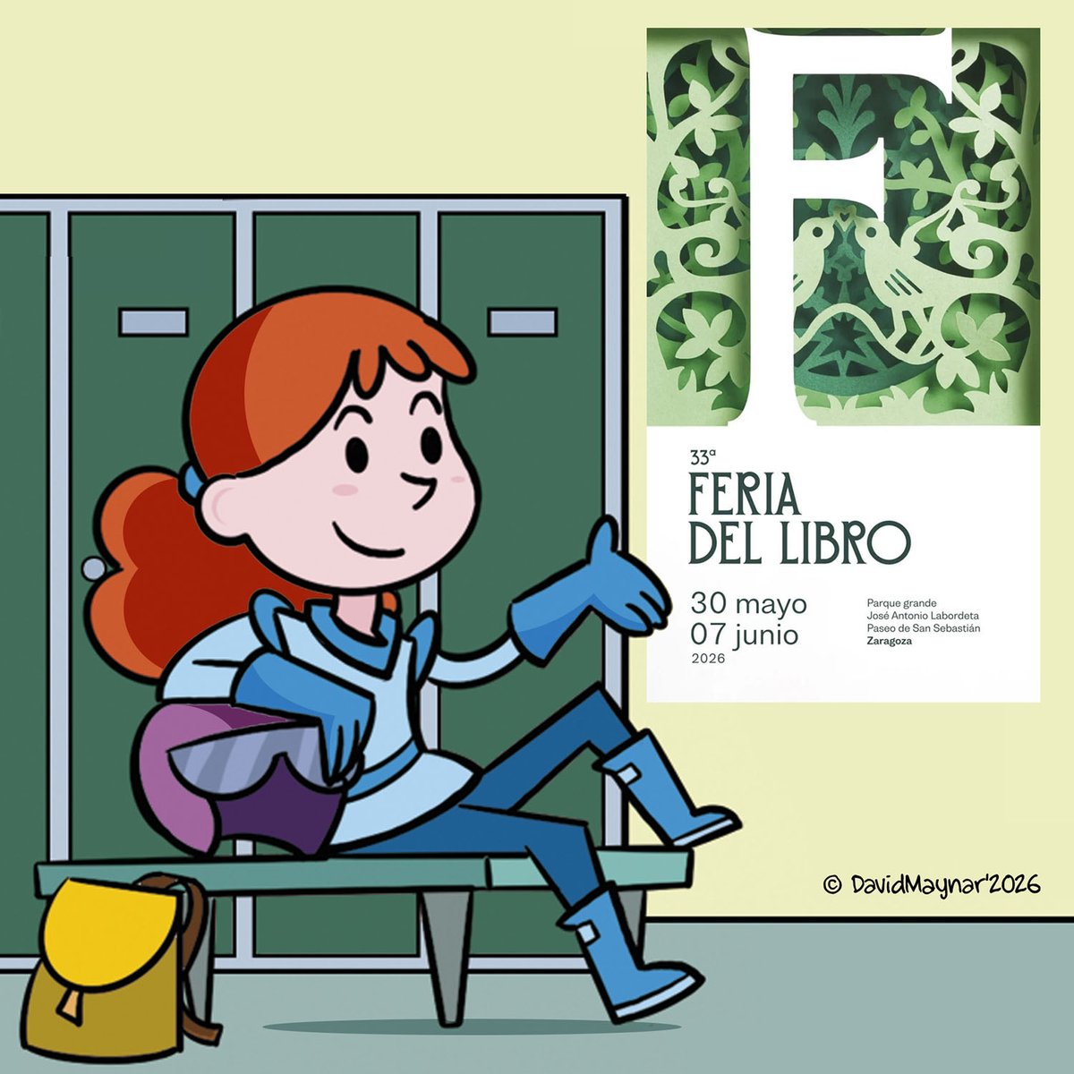DMaynar's tweet photo. La Feria Del Libro Zaragoza 2026 regresa el 30 de mayo all Parque Grande José Antonio Labordeta y allí estará Adoquín Tebeo Infantil con las Aventuras de Alba Lunar.
El sábado día 6 por la tarde estaré por ahí dedicando tebeos junto a amigos y amigas artistas.
@flibrozaragoza https://t.co/HUSLyazjCN