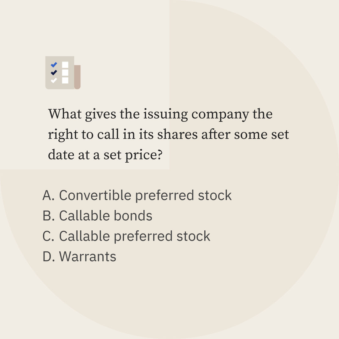 PassPerfect's tweet photo. The SIE exam was designed to provide a head start into a financial services career, covering fundamental concepts for working in the industry. Try a sample question from our materials. 

Drop your answer in the comments, and share the quiz to test your colleagues!

#SIE https://t.co/qYeSgdFHDy