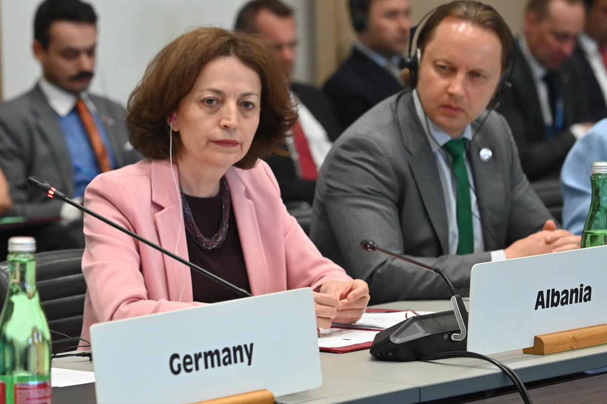 AlMissionVienna's tweet photo. At the joint meeting of the @OSCE Forum for Security Co-operation & Permanent Council, @AmbassadorAlbIO strongly condemned yet another brutal and indiscriminate large-scale ballistic missile and drone attack launched in the past days by Russia against civilian targets in Ukraine. 
 
This time, the residential complex where the Ambassador of Albania to Ukraine resides in Kyiv was struck, putting his life at serious risk. 
 
Targeting or endangering civilian areas and diplomatic personnel represents a grave escalation and another stark reminder of the human cost of Russia’s continued aggression. 
 
Albania 🇦🇱 will continue to stand firmly with Ukraine and reiterates its unwavering support for Ukraine’s 🇺🇦 sovereignty, independence, and territorial integrity. 
 
Those responsible for these attacks must be held accountable. 
 
As Chair of the OSCE Human Dimension Committee, Albania will continue to ensure that the Committee addresses the implications that the war has on our commitments in the Third Dimension.