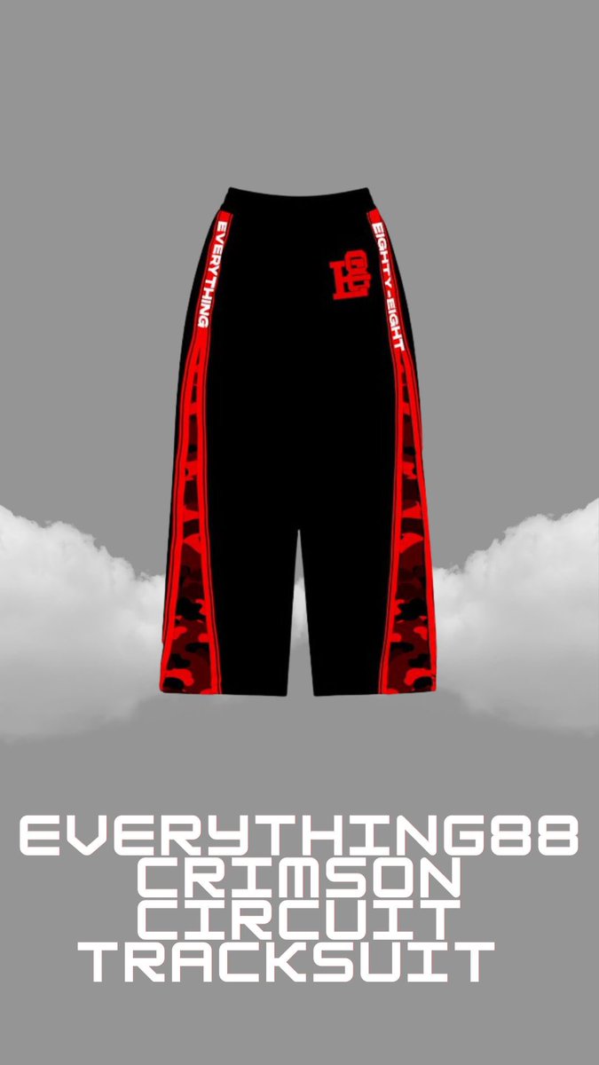 Sammmeeeyy's tweet photo. from calm to dangerous with one zip.
regular tracksuits don’t got hidden layers like this.
designed for people that hate wearing basic.

unzip the side panel and the fit starts talking.
crimson camo hidden underneath.

Everything88 Crimson Circuit Tracksuit available now. https://t.co/zjZH4ezREA