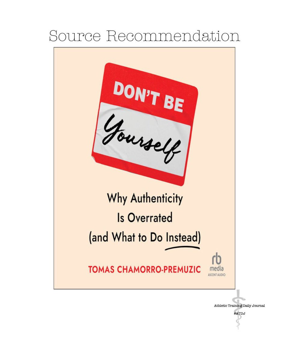 ATDailyJournal's tweet photo. Don’t Be Yourself-Tomas Chamorrow-Premuzic, PhD

Why authenticity is overrated (and what to do instead)

LINK: https://t.co/wDSWFCxUYf 

#ATtwitter #at4all #atcchat #complicatedsimple #reflection #growth #journal #personal #professional #ATimpact #athletictraining #community https://t.co/gxqA0HvlvW