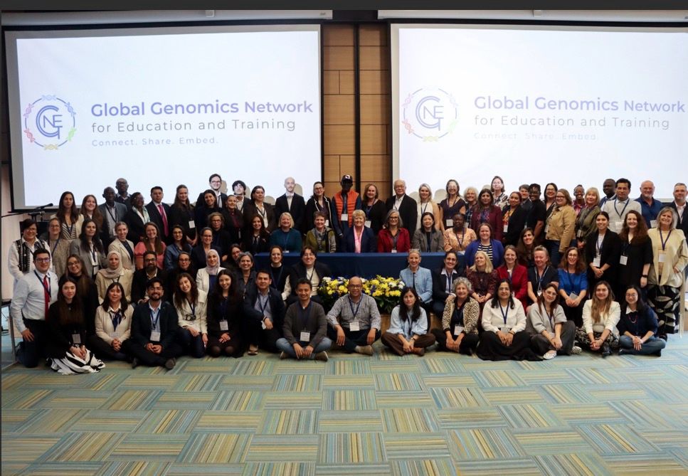 GenomeBC's tweet photo. Last week, COO Sally Greenwood and Erin DeBruin attended the Global Genomics Education & Training Summit in Bogotá 🇨🇴

Leaders from 35+ countries shared ideas on genomics education, clinical adoption and global collaboration.

Thanks to Latin America partners; continuing through GGNET.