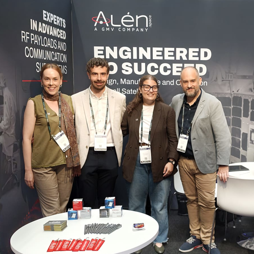alenspace's tweet photo. A great team wrapping up day 1 at SmallSat Europe in Amsterdam 🛰️

Our colleagues Isolina, Iván, Iria and Juan are already meeting professionals from across the space industry at booth 460.

If you’re attending the event, feel free to stop by and connect with us.

#SmallSatEurope https://t.co/4KjaVPrzDi