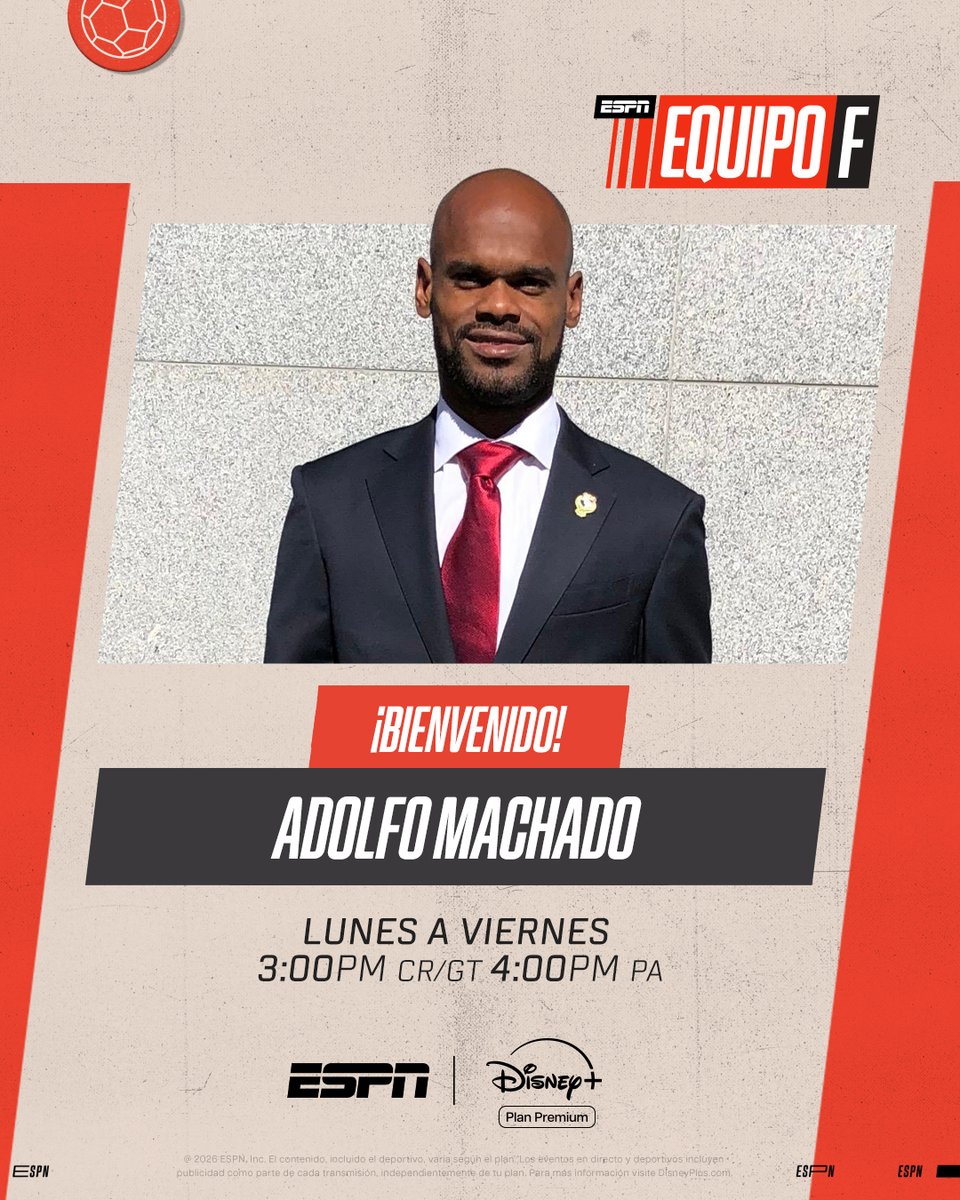 ESPN_CENAM's tweet photo. Que mejor forma de calentar hacía el Mundial...¡QUE UN EX MUNDIALISTA!🇵🇦🔥 

Le damos la bienvenida a Adolfo Machado a #EquipoF Centroamérica como nuevo panelista🤩✅

📺 No te pierdas #EquipoF Centroamérica en el Plan Premium de #DisneyPlus https://t.co/tOmlZgvidY