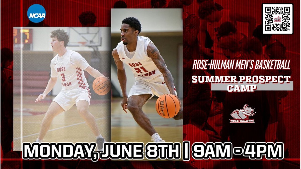 RoseHulmanHoops's tweet photo. 🚨Less than 2 weeks away! Rose-Hulman Summer Prospect Camp
Our biggest recruiting event of the year is June 8th!
Compete, get evaluated by our staff, &amp; learn more about one of the top academic schools in the country. Several guys on our roster attended!
🔗 https://t.co/W4o5yS2BvH https://t.co/sHxZ6z48Zq