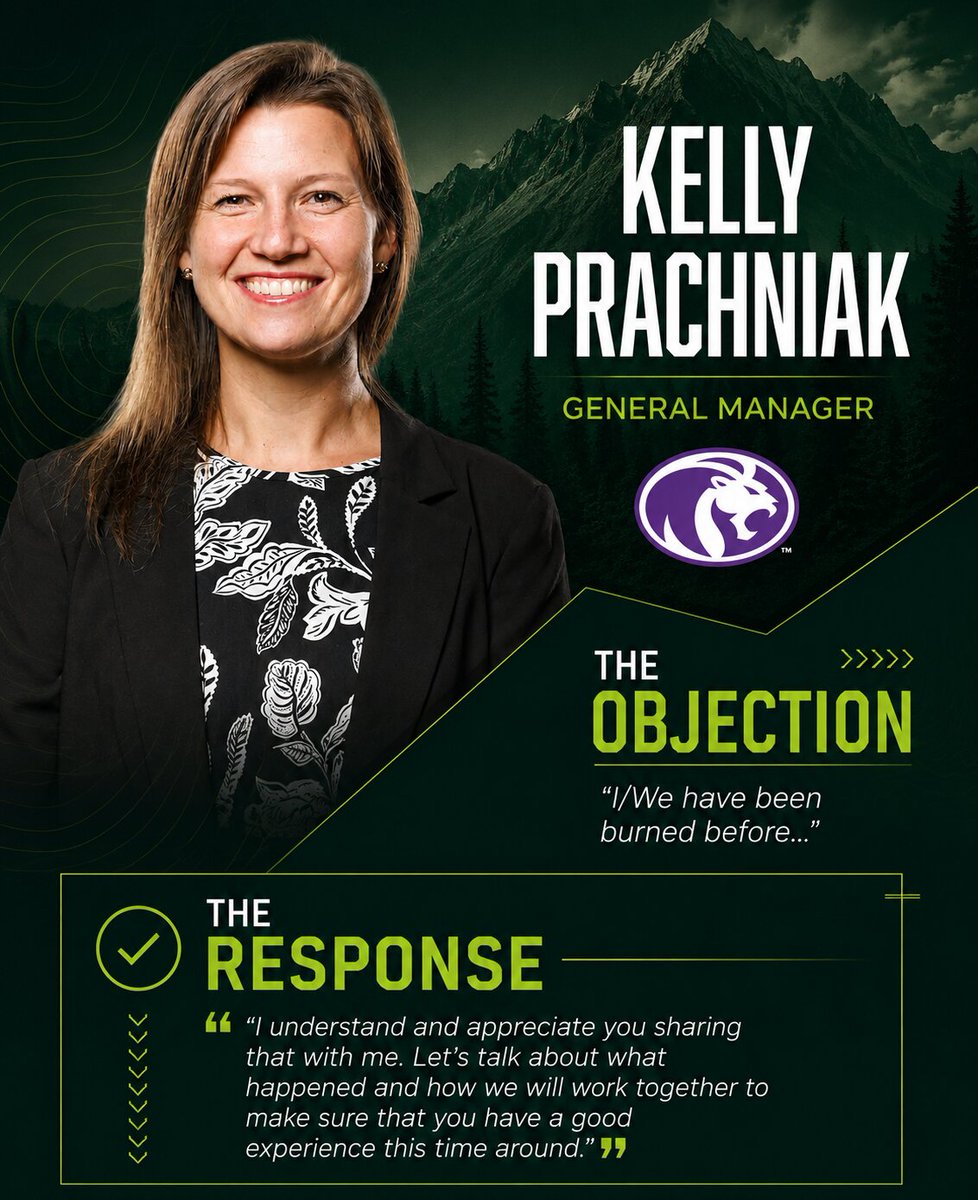 PeakSportsMGMT's tweet photo. The best reps don’t avoid pushback. They stay curious, control the process, and respond with clarity instead of pressure. Here’s how our team handles some of the most common objections in sports sales. 👇

#KeepClimbing⛰️ https://t.co/Jemh5cnTWd