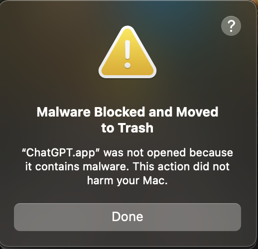 offtherecord267's tweet photo. > my computer crashes  
> i ask my agent why 
> ChatGPT is detected as malware

what https://t.co/C0xYgocBJx