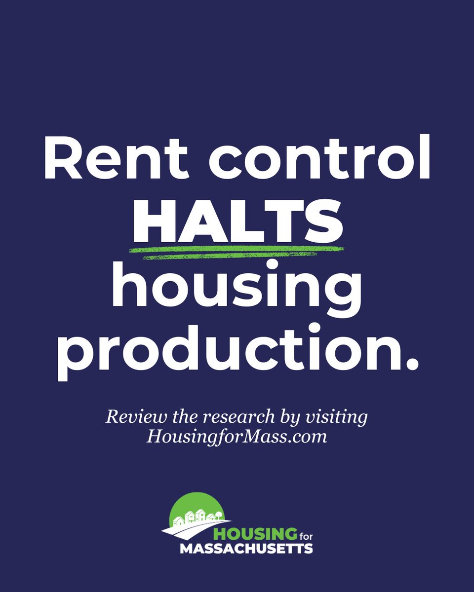 housingformass's tweet photo. Massachusetts needs to create 222,000 homes over the next decade just to meet current demand. Study after study proves rent control halts housing production. Visit https://t.co/L1KHXPxQGX to check out the research yourself. #mapoli https://t.co/a7wZVtyz2D