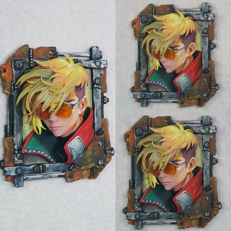 freaxtyle's tweet photo. My non-commercial sculpture based on #trigun fan-art by @kiyukumaa https://t.co/yCAcXUVuxZ