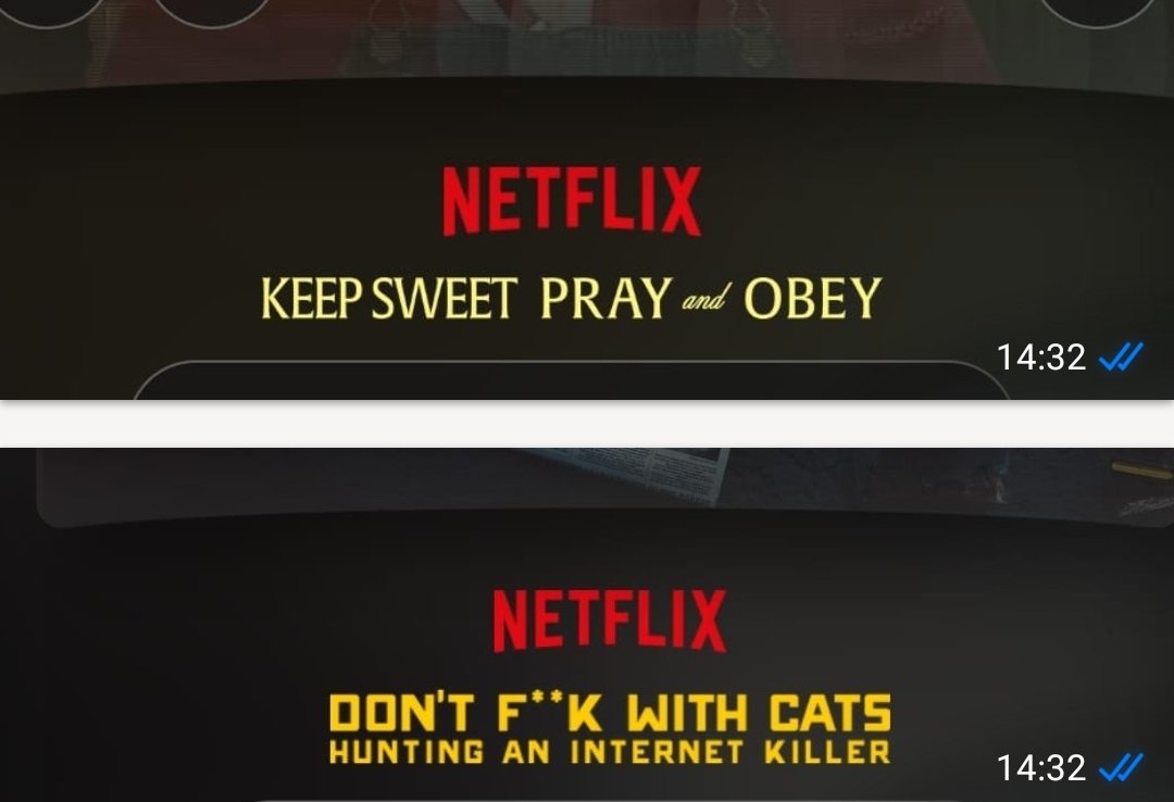 levis_wolf's tweet photo. 2 documentaries I will never watch again ....they messed me up.. what's yours ????? https://t.co/P6XnsqjyFV