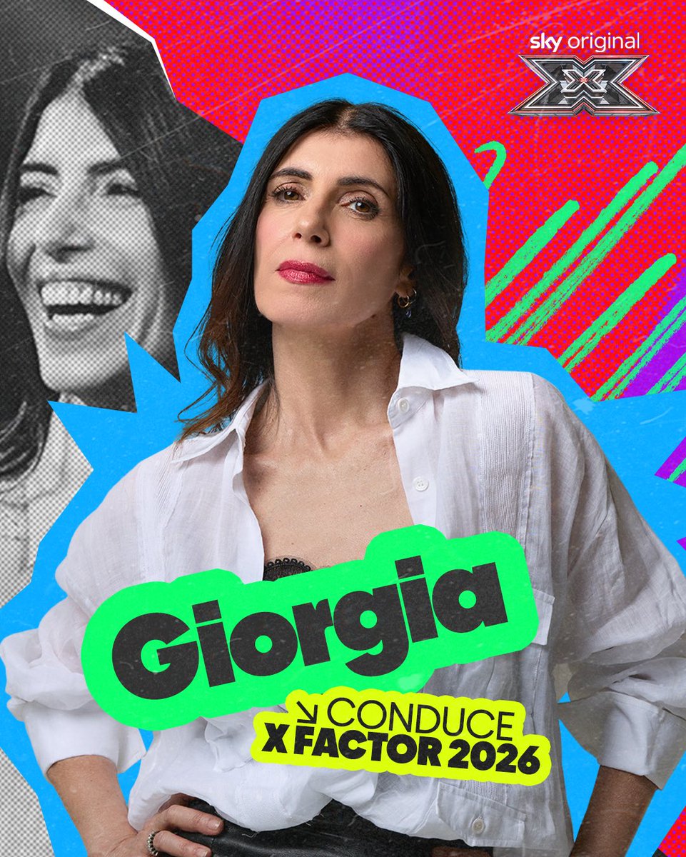 SkyItalia's tweet photo. Possiamo urlarlo: “Giorgia ce l’abbiamo solo noi!”
Giorgia ritorna come conduttrice a #XF2026 https://t.co/r7Dkp1nqwU