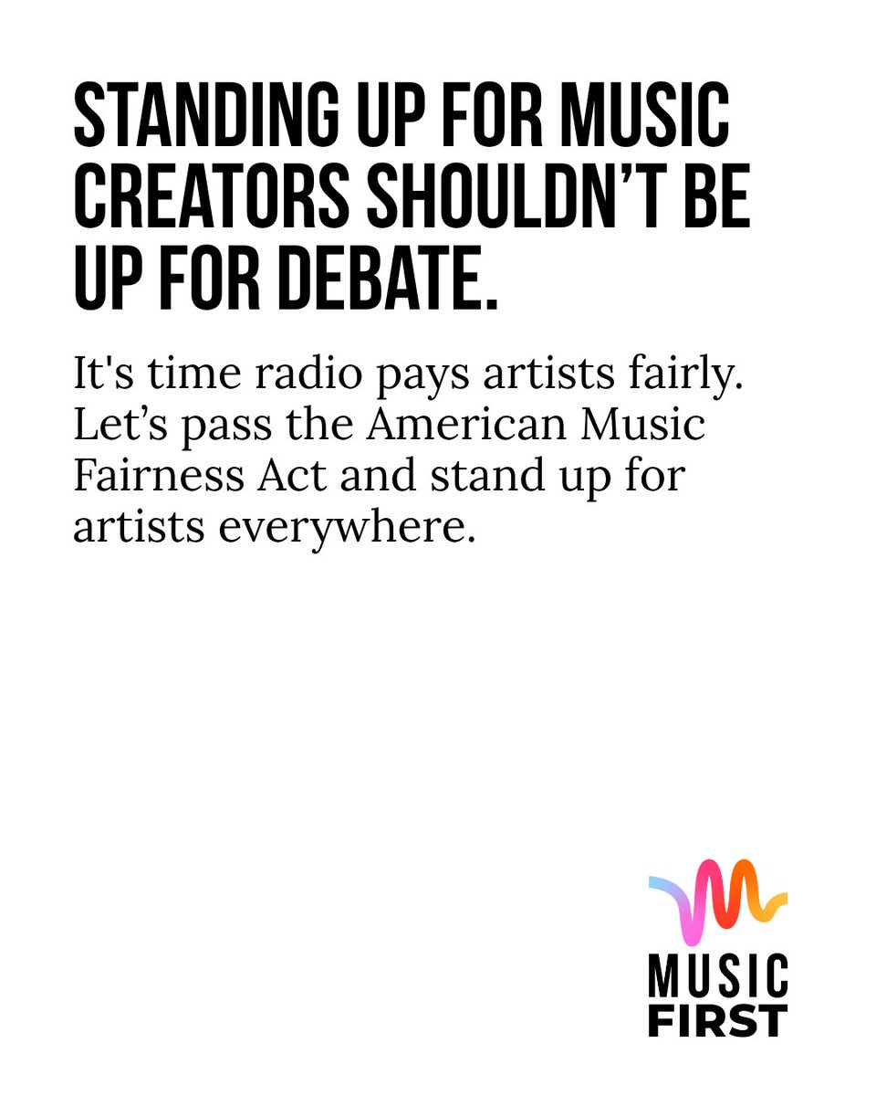 musicFIRST's tweet photo. The U.S. is the only democratic country where AM/FM radio doesn't pay performers. That's a loophole: not a law worth keeping. https://t.co/4XnfxrlcCT