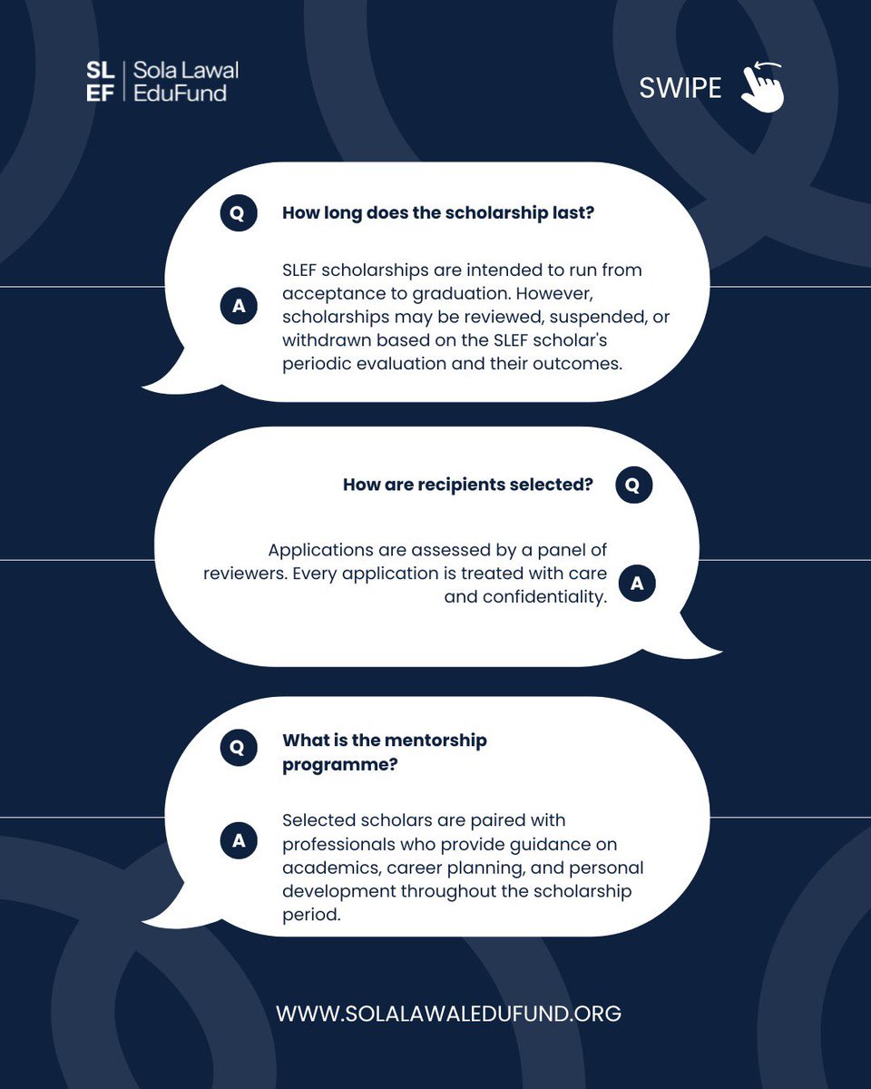 sledufund's tweet photo. What do you need to apply? Proof of enrollment, two recommendation letters and an honest essay about your story and ambitions.

Final year? Still eligible. International student at OAU or UNILAG? Welcome to apply. 

And it costs absolutely nothing. https://t.co/nsbHFD1Acf