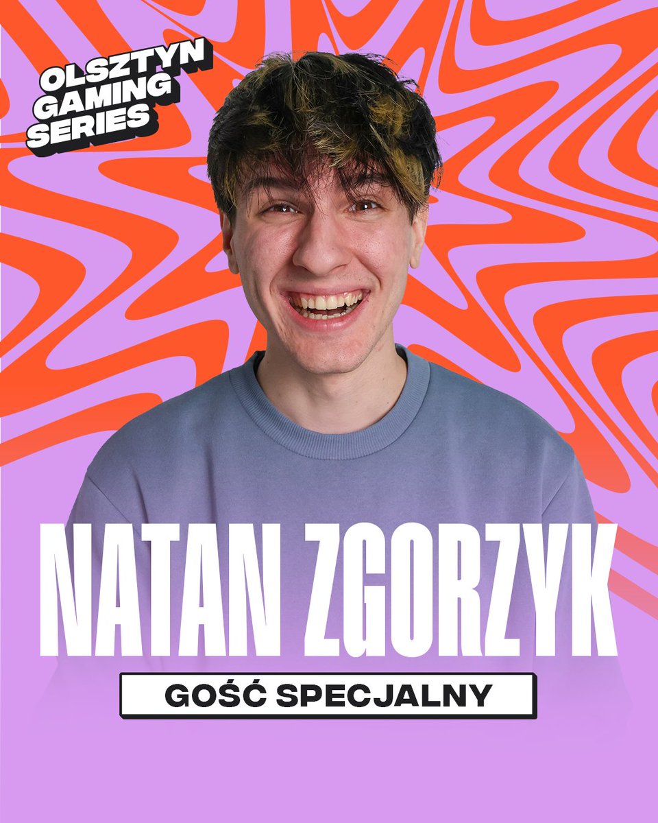 olsztyngg's tweet photo. Wschodząca gwiazda internetu, chodzący spontan i przede wszystkim fan gamingu!  

Gościem specjalnym Olsztyn Gaming Series 2026 będzie @NatanZgorzyk, który przyjedzie do nas w niedzielę i na miejscu poprowadzi stream IRL! 🔥 

Kto wpada zbić piątki? 👋 https://t.co/2Zb6yrYF5u