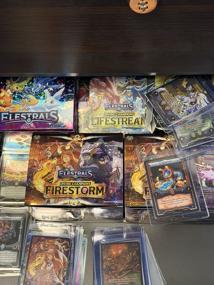 Youtubable's tweet photo. Sealed Firestorm case 📦
Sealed Lifestream case 📦
Stacks of booster boxes 🔥

Hits everywhere 

@Elestrals is fun. https://t.co/75iHualu1X