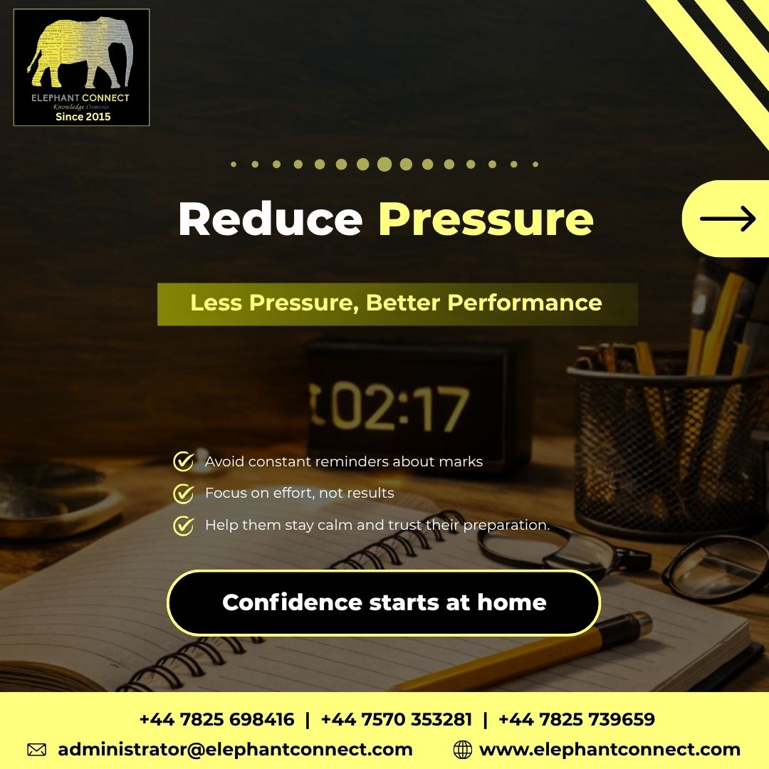 ElephantConnect's tweet photo. Exams can be stressful for students.
Sometimes, the biggest support isn’t extra pressure but it’s creating a calm, encouraging environment at home.

WhatsApp/Call:
+44 7570 353281
https://t.co/f4YuqWdD5K
administrator@elephantconnect.com

#GCSE #ALevels #ExamSupport #UKParents https://t.co/z5mlF3fS4r