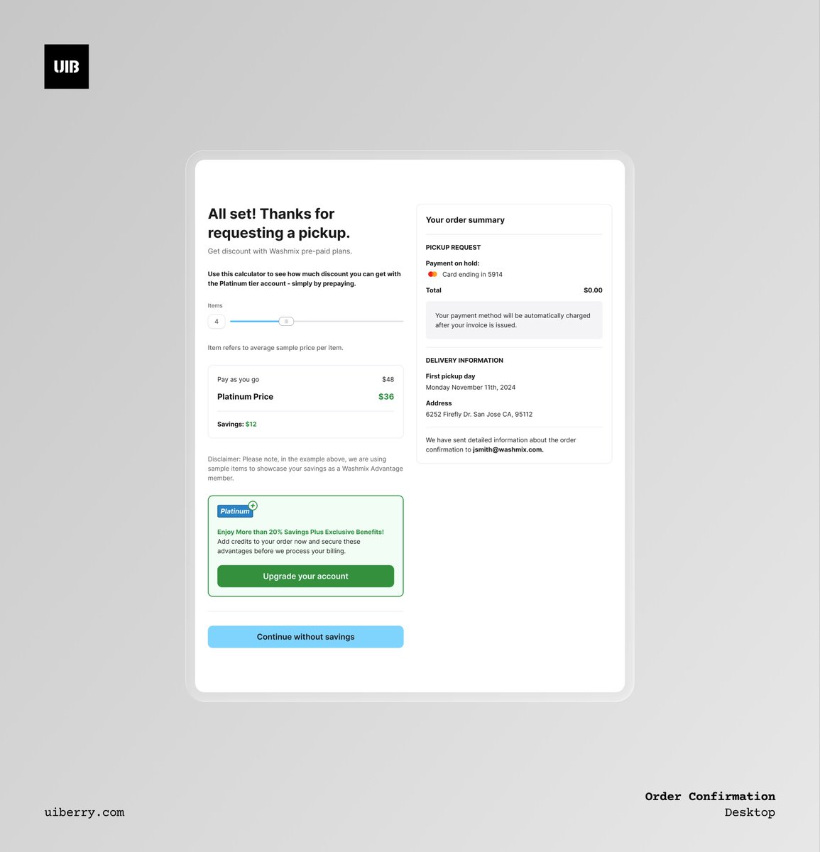 UIBerryStudio's tweet photo. Order confirmation page https://t.co/y8LjlLH3zA