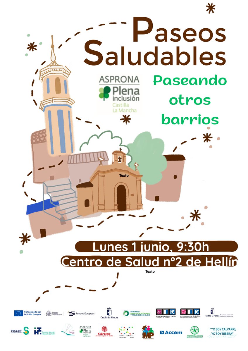 cs_hellin2's tweet photo. 🚶‍♀️🌿 Nuevo paseo saludable de la Mesa de Salud Comunitaria, organizado por @AspronaAlbacete Hellín.

Una oportunidad para tender puentes entre barrios, personas y realidades diferentes, promoviendo inclusión y convivencia y bienestar. 💚🤝

#SaludComunitaria #DIcapacidad https://t.co/e45jGkMGBO