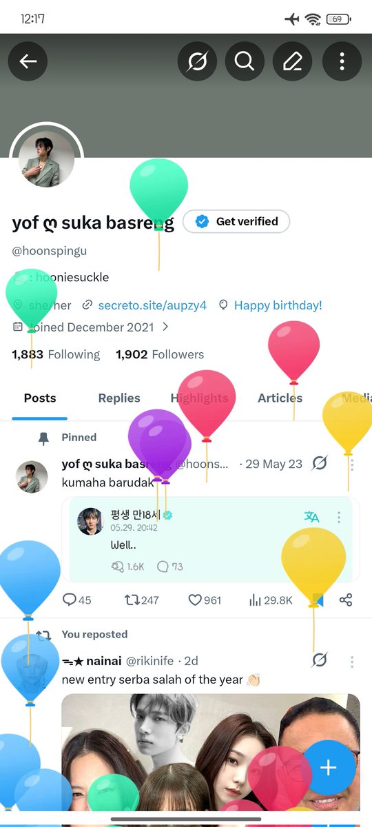 hoonspingu's tweet photo. ada baloonnnn https://t.co/JAifYOIfT5
