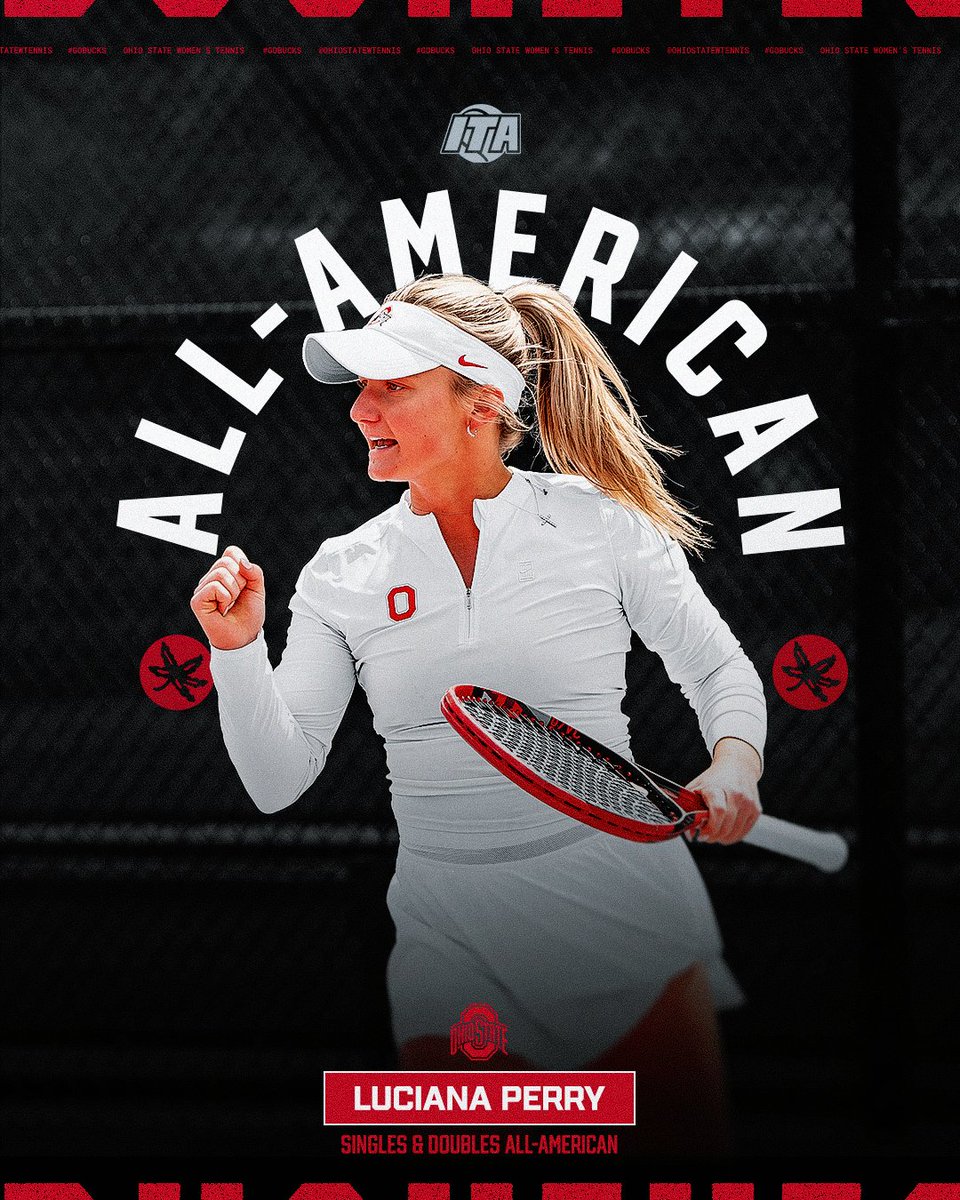 OhioStateWTEN's tweet photo. Congrats to our All-Americans 👏👏👏 

🌰 Luciana Perry (singles &amp; doubles)
🌰 Teah Chavez (singles)
🌰 Flora Johnson (doubles) https://t.co/k6BcUle0GQ