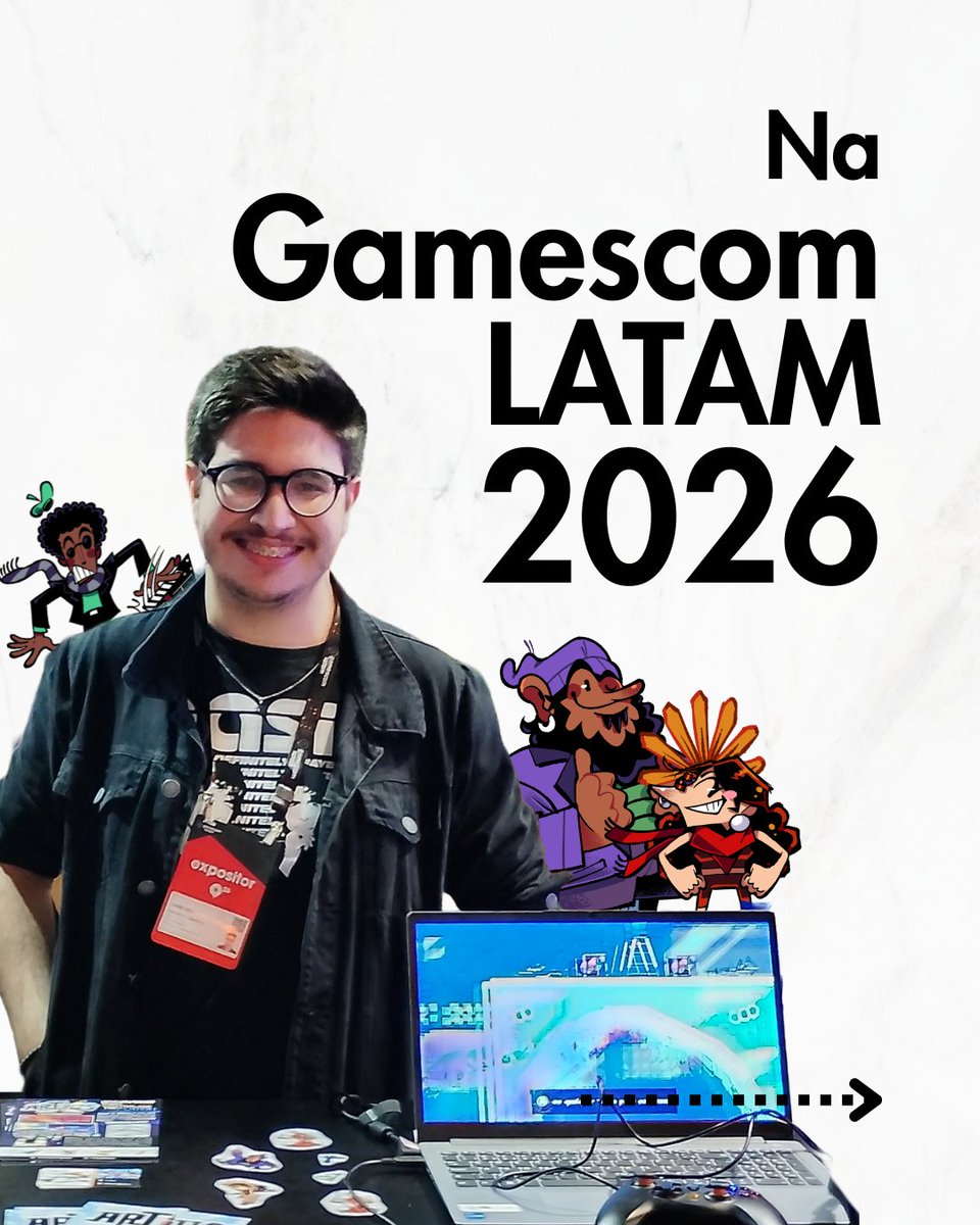 gbcasanova_dev's tweet photo. 🎮 AINDA TÁ PODENDO FALAR DA GAMESCOM LATAM 2026?

Este ano, o ARTIUS foi selecionado para BIG Starter do BIG Festival na Gamescom Latam, e marcamos presença em todos os cinco dias do evento. Foi uma oportunidade incrível estar mais uma vez no festival. https://t.co/LTbfP6L35l