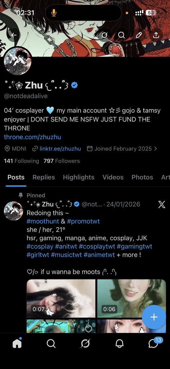 ˚˖𓍢ִ໋❀ Zhu 𐔌՞. .՞𐦯 tweet media