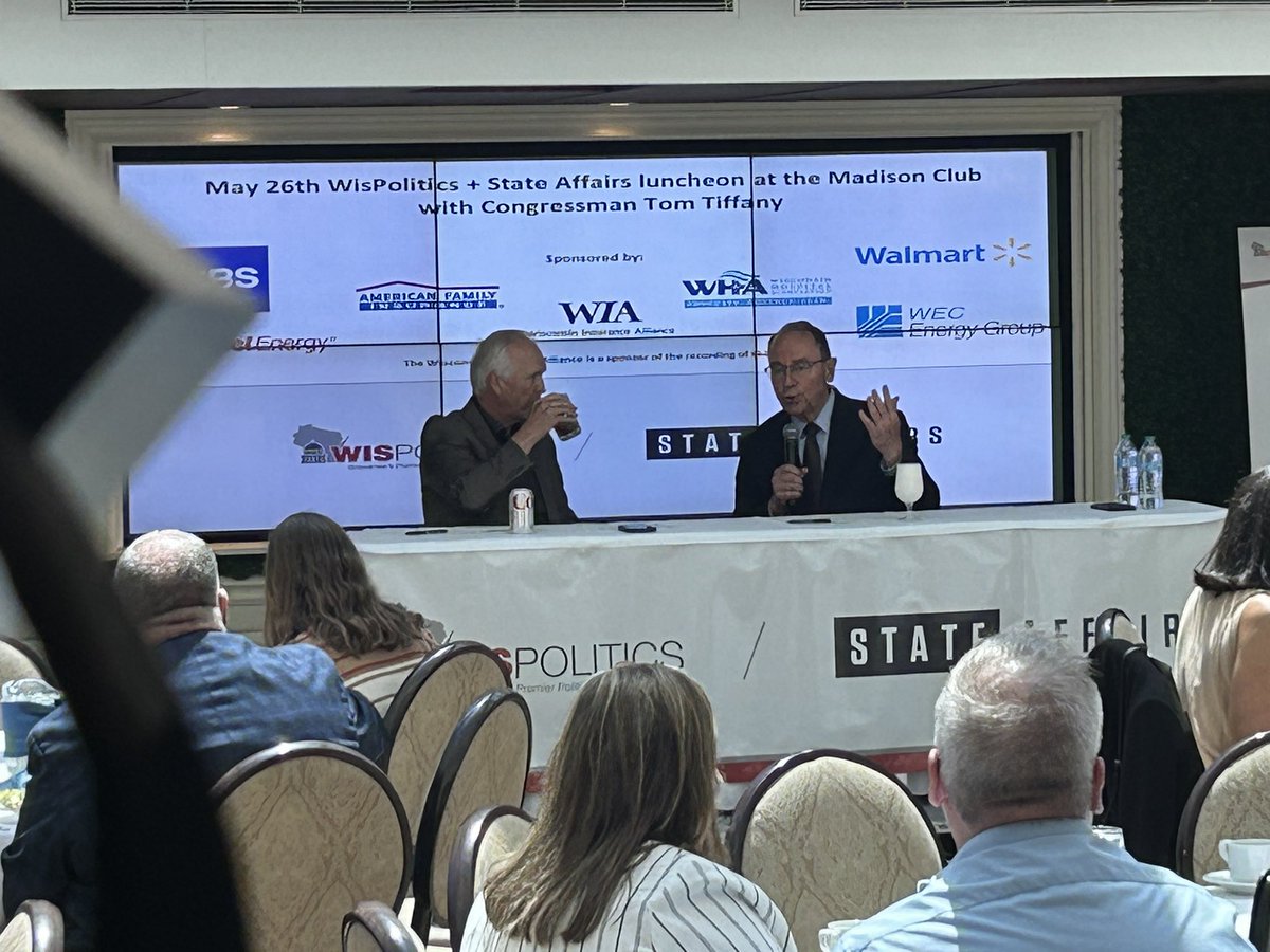 mattsmith_news's tweet photo. At WisPolitics lunch, GOP candidate for gov Rep Tom Tiffany says he’s still “studying the details” of President Trump’s proposed $1.8 billion ‘anti-weaponization fund’ and says he’s asking the Trump admin for more details https://t.co/cXieiUJ4nE