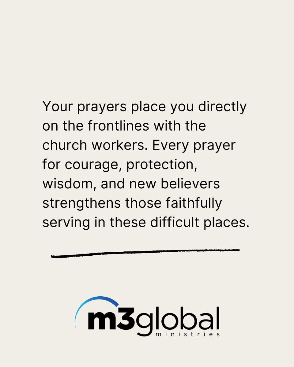 m3globalmin's tweet photo. Your prayers place you directly on the frontlines with the church workers. Every prayer for courage, protection, wisdom, and new believers strengthens those faithfully serving in these difficult places. 🙏Visit our website to learn more:  https://t.co/X4w5FNHuM9 https://t.co/Bu7JrdwgIx