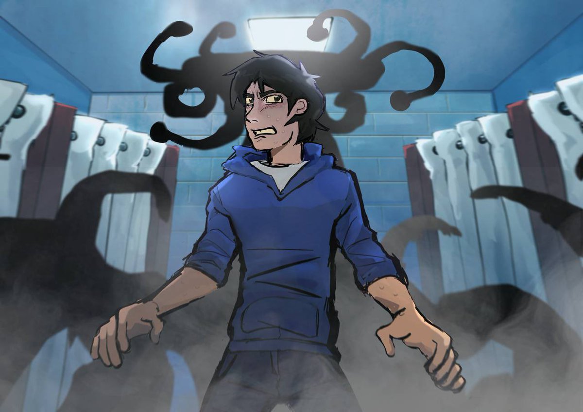 summersells3's tweet photo. The locker room scene from the #trollhunters book art https://t.co/HEDTdZSvhZ