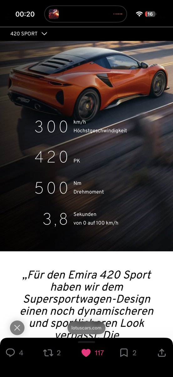 cl500x's tweet photo. @lotuscars Beautiful, but is it 3,9 sec or 3,8 sec? 😂 https://t.co/Tk3AbXzhJN
