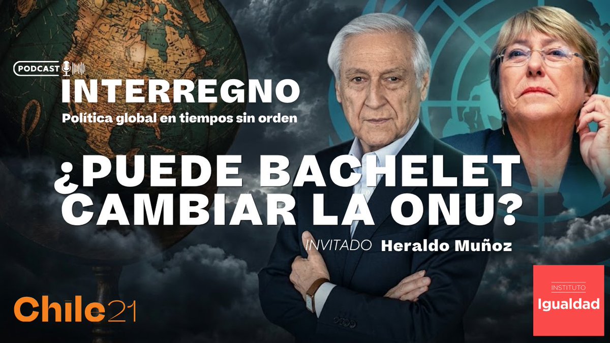 CHILE_21's tweet photo. 🔴Hoy a las 18:30 Chile 21 y el Instituto @iigualdad  estrenamos nuestro nuevo podcast INTERREGNO🌎. No se lo pierdan!
https://t.co/xBHVp15pQT https://t.co/m8GqecbWzj
