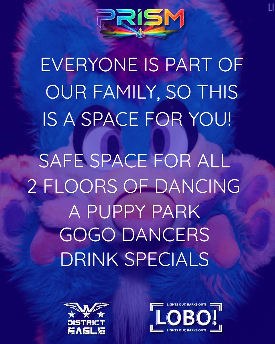 LightsOutDC's tweet photo. LOBO: PRISM is a safe space for the whole community to dance the night away, connect with others, and truly be yourself. 

However you identify.. we are family. 

🎟️ at https://t.co/4rcVO7KlLM https://t.co/fnLcP5H7Ci