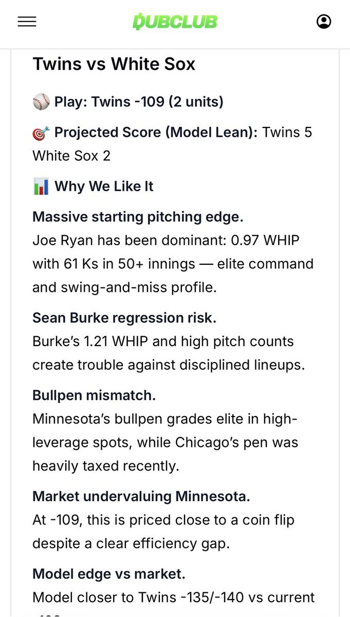 betpropicks's tweet photo. ⚾️⚾️ 2 UNIT PLAY ⚾️⚾️

Massive value tonight ⬇️
Like it if you your tailing the free MLB pick ⬇️
#GamblingTwitter #freepick https://t.co/03RRdJQtjo