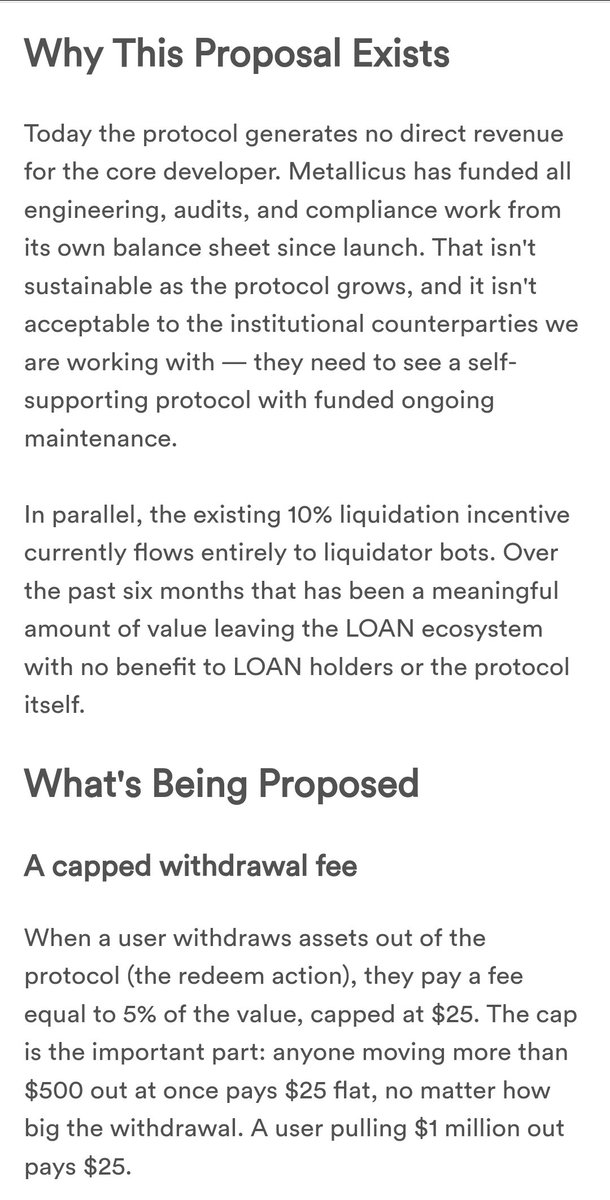 9Justin1Wilson8's tweet photo. We have achieved above 25% Quorum w/ majority in favor of $Loan Protocol Proposal. We shall have a self supporting protocol that's favorable for the institutions! 

"When they talk about #Metallicus, they talk about history made on the daily!" 

* a community of builders.. https://t.co/ezzf0MmuhX