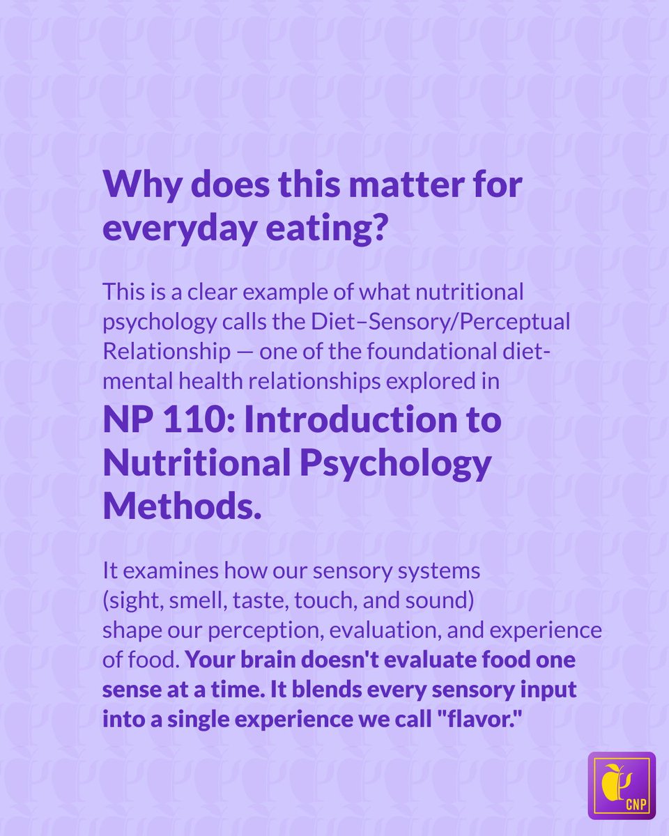 nutripsy's tweet photo. Scientists changed the sound of a potato chip — and people swore the chip itself had changed.

Explore the Diet–Sensory/Perceptual Relationship and the other diet-mental health relationships in NP 110: Introduction to Nutritional Psychology Methods:

https://t.co/Vrwb0wbUm6 https://t.co/ehEJKRD8G5