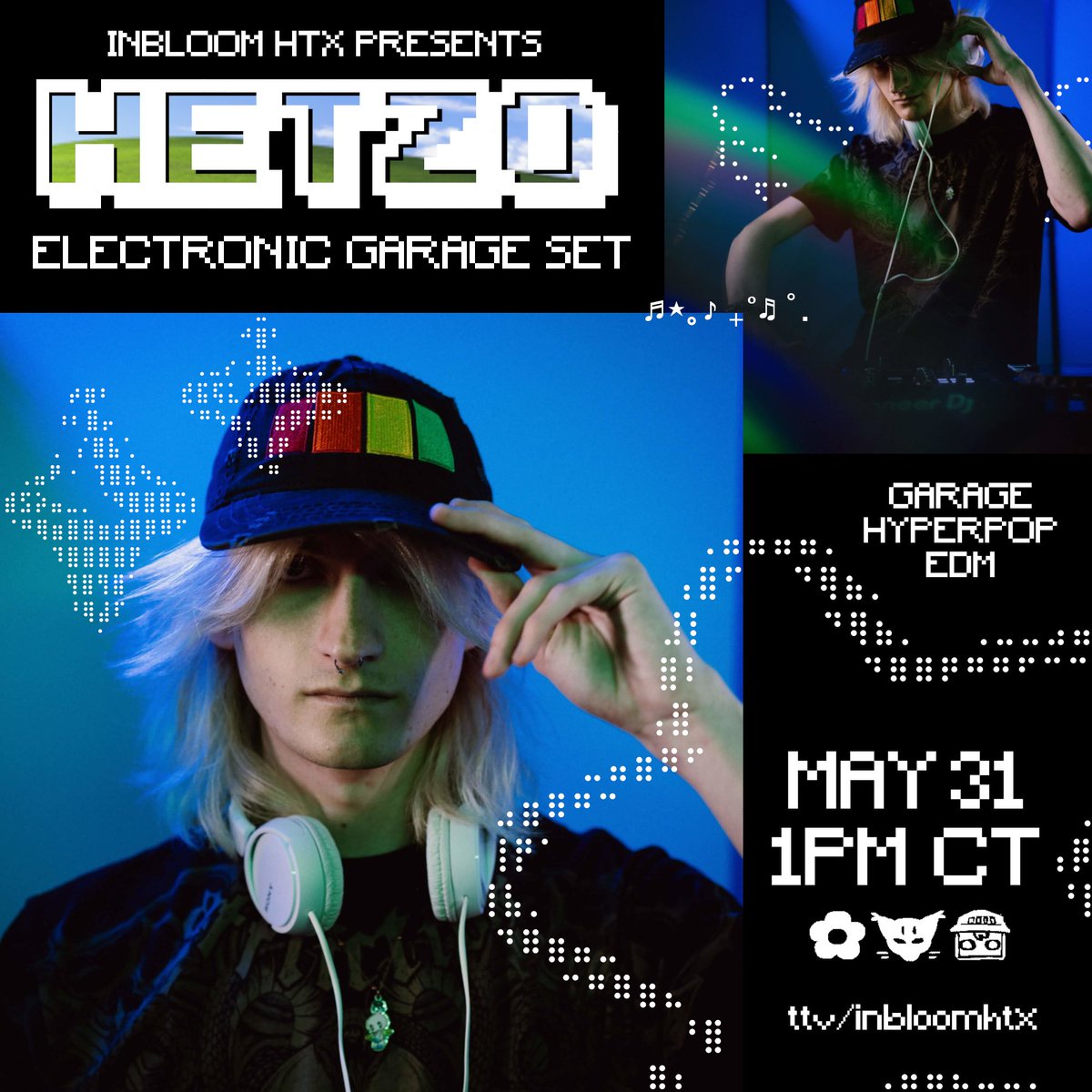 hetzocs's tweet photo. 💿INBLOOM HTX PRESENTS: HETZO💿 
 we nurturemax
 #htxmusic #porterrobinson #portertwt #hyperpop https://t.co/eX4mgKCjMw