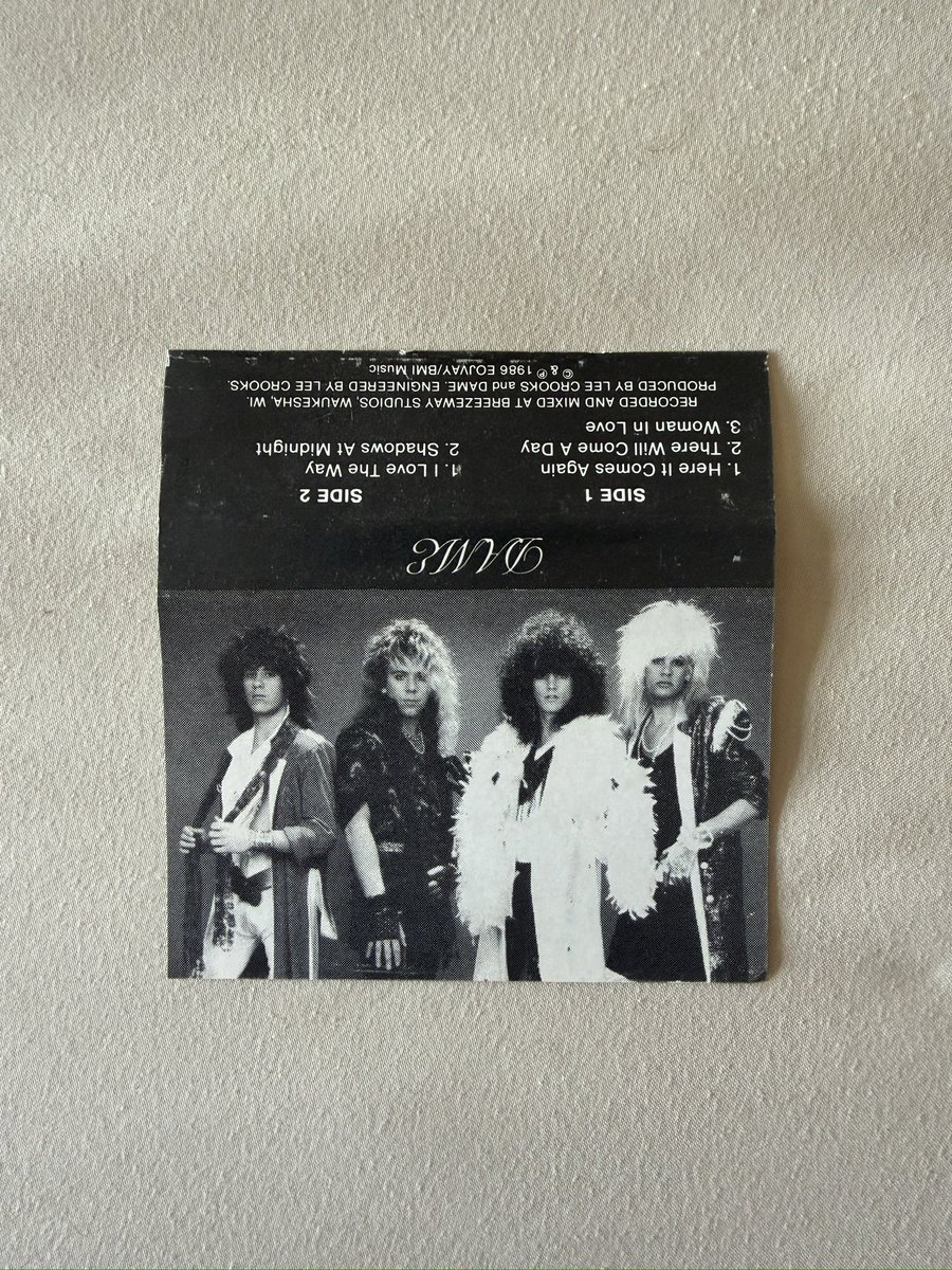 GlamRocker1990's tweet photo. INSANELY RARE Dame (WI) - Dame 1986 Demo Cassette. https://t.co/LLBpLdQOe5
