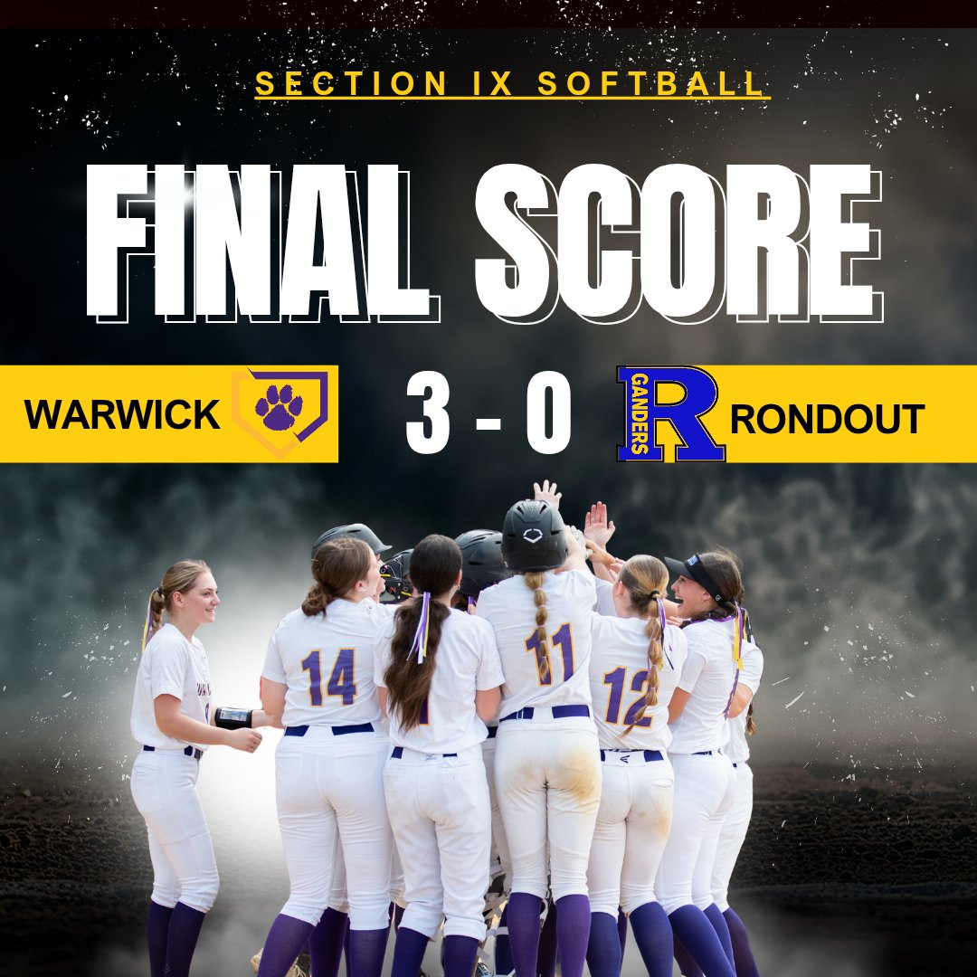 WarwickSoftball's tweet photo. Wildcats advance to Semi finals in 3-0 win over Rondout Valley thanks to great pitching, flawless defense, and timely hitting. 

Meghan Tennant - 7IP, 8k's
Emily Romig - 3-3, 1 RBI
Amanda Larsen - 1-3
Autumn Levine - 1-3 https://t.co/F3MfZvRJKw