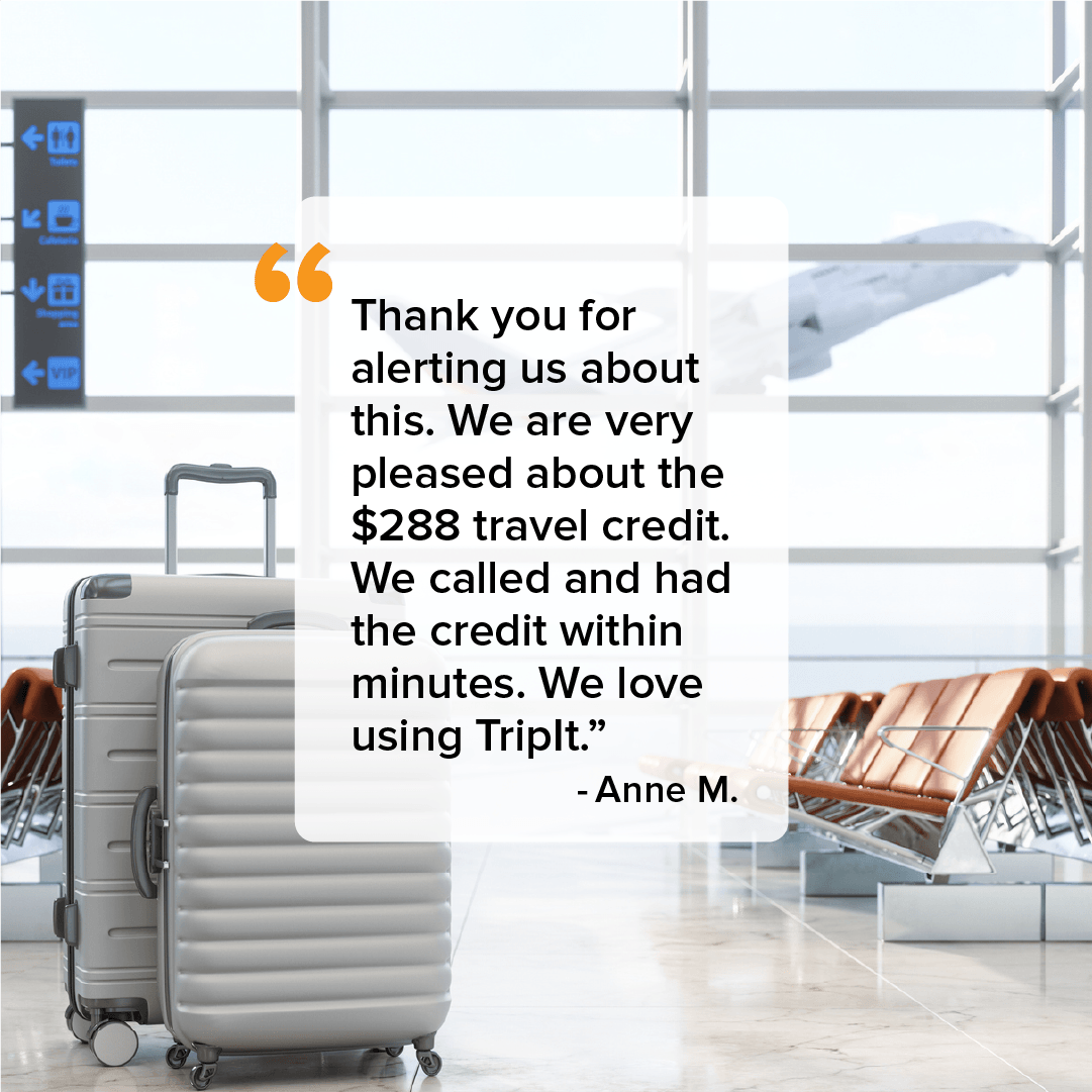 TripIt's tweet photo. Nothing like the sound of money ✨ back ✨ in your pocket.

With Fare Tracker, TripIt Pro monitors your itinerary for ongoing changes in your flight price. If your airfare price drops after you book, we’ll send you an alert.

Learn more: https://t.co/r6fOitOjW1 https://t.co/MovyBTvwNE