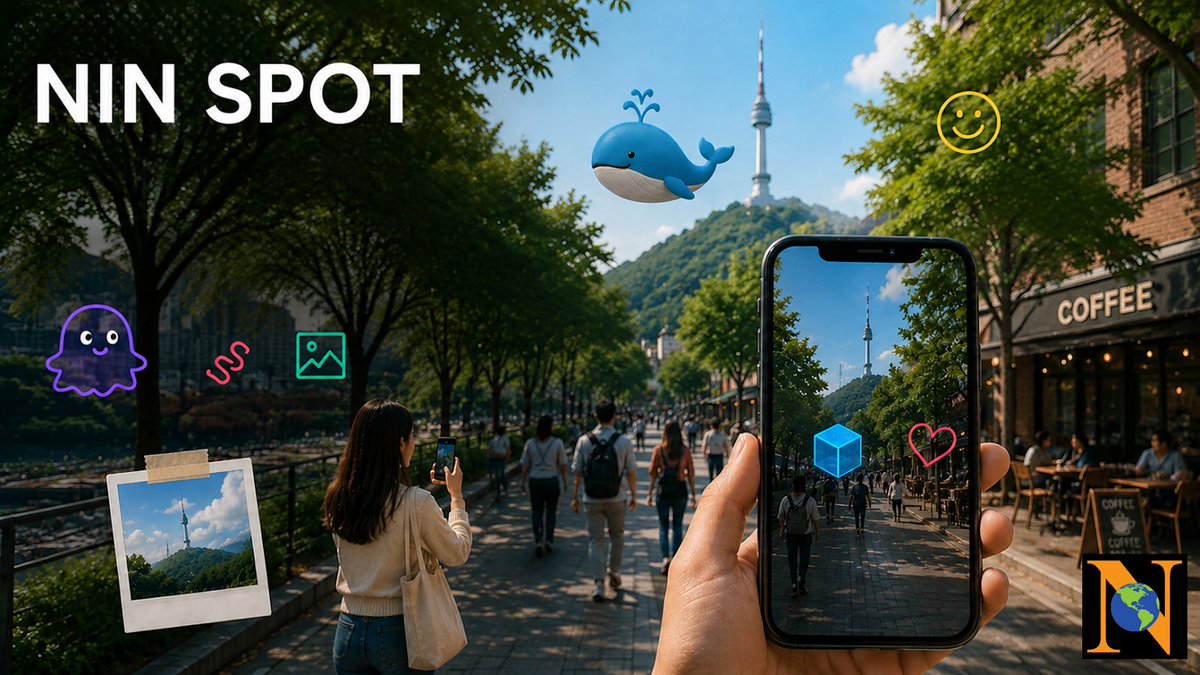 NINonEarth's tweet photo. 🌍 NIN SPOT
A Digital Canvas for Real Space.

➔ https://t.co/qzYXou2A63

Leave 📝 messages, 🐋 3D objects, 🎨 drawings & photos directly in real-world spaces around you.

⏳ 24-hour traces.
📍 Real-world location based.
👥 Private space layers for friends, family, and groups.

A glimpse of the internet people may one day experience through #smartglasses. 🕶️

Read more >>
https://t.co/4luRVCHbeF

#NIN #NINSpot #NINEarth #AR