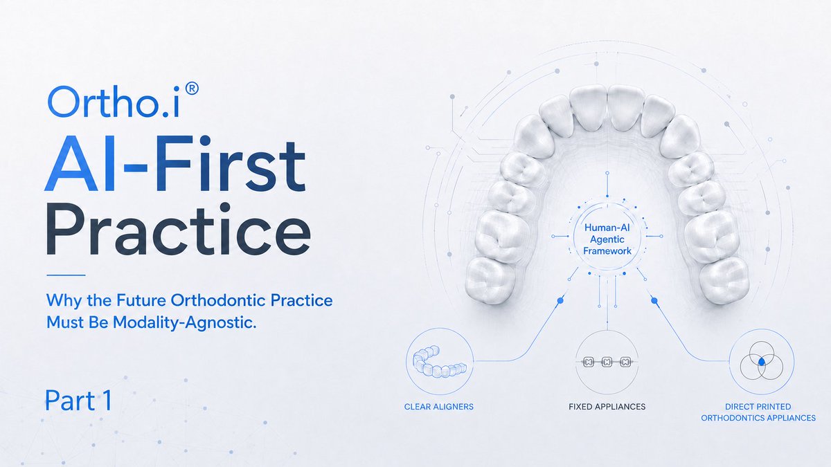 orthoi's tweet photo. AI does not replace the orthodontist’s judgment, it helps organize complexity, reveal patterns, support planning, improve the consistency of decision-making. Ortho.i® AI-First Practice: Why the Future Must Be Modality-Agnostic. Part 1. https://t.co/j83fNYk6Me via @LinkedIn https://t.co/hWYJvr6A9M