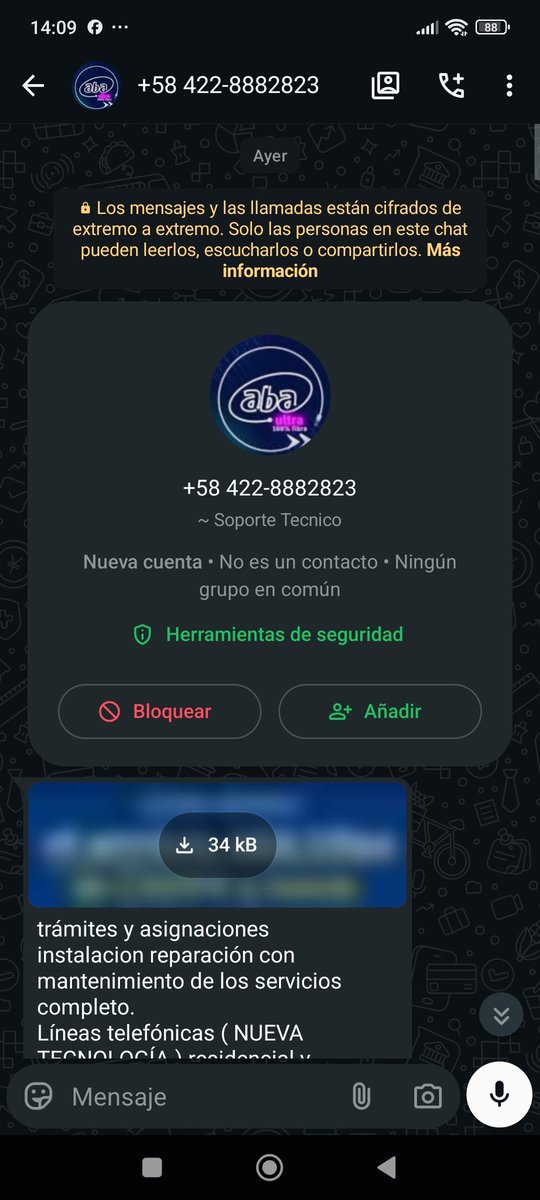 elinel_p's tweet photo. Esta persona se hace llamar ING Marquez, técnico de Cantv https://t.co/vyjNMLeoYk