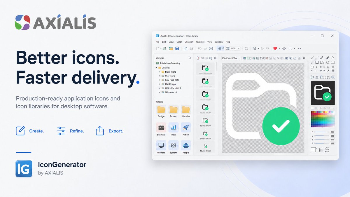 AxialisSoftware's tweet photo. Shipping software with weak icons hurts product perception.
AXIALIS helps teams create production-ready application icons and accelerate delivery with professional icon libraries built for desktop software workflows.
https://t.co/BZSsPYfdhV
#AppIcons #DesktopApps #SoftwareTools